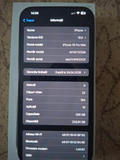 iPhone 16 Pro max 256gb Black